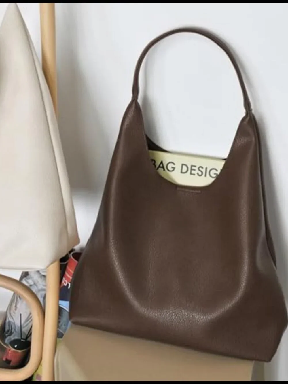 Soft Vegan Leather Slouchy Hobo Shoulder Tote Purse